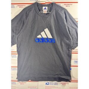 Vintage Adidas Equipment T-Shirt Black Blue Logo Tee Size L‎